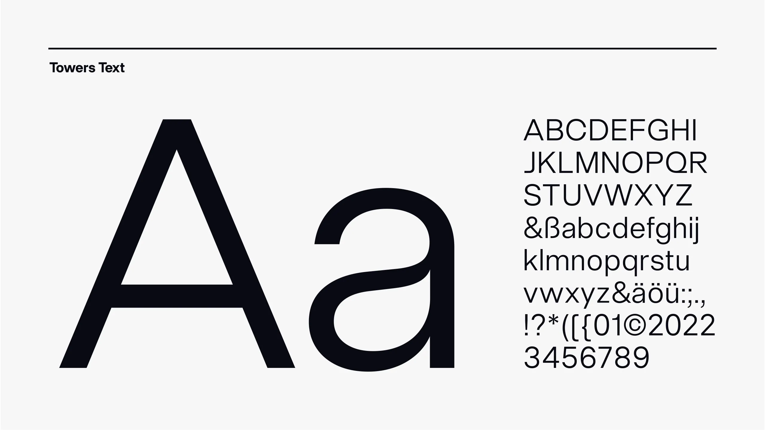Typografische Studie der neuen Fließtext-Schrift für die Veolia Towers Hamburg