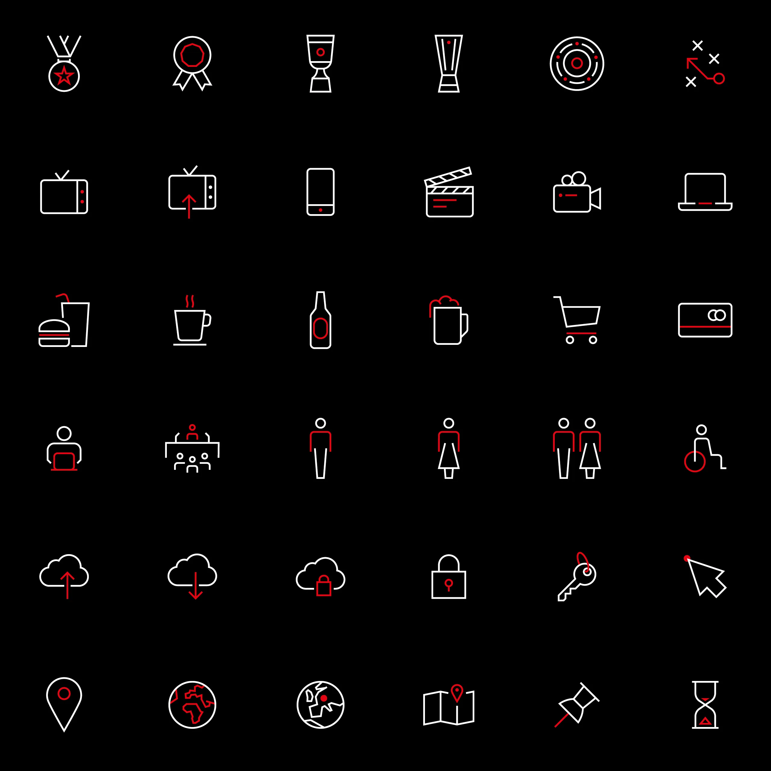 Zu sehen ist eine Übersicht ausgewählter Icons der Eintracht Frankfurt.