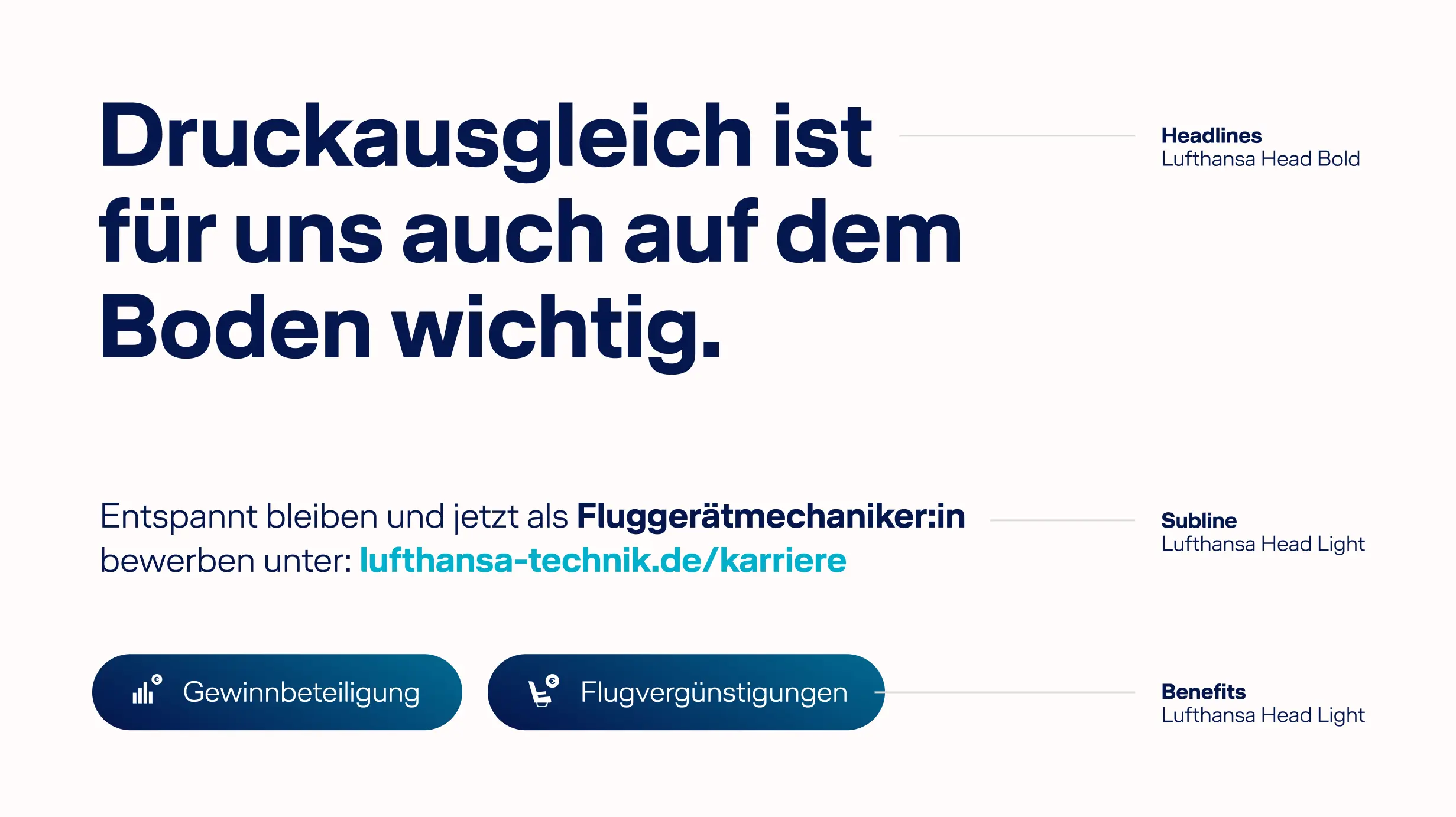 Typografie des neuen Employer Brandings von Lufthansa Technik