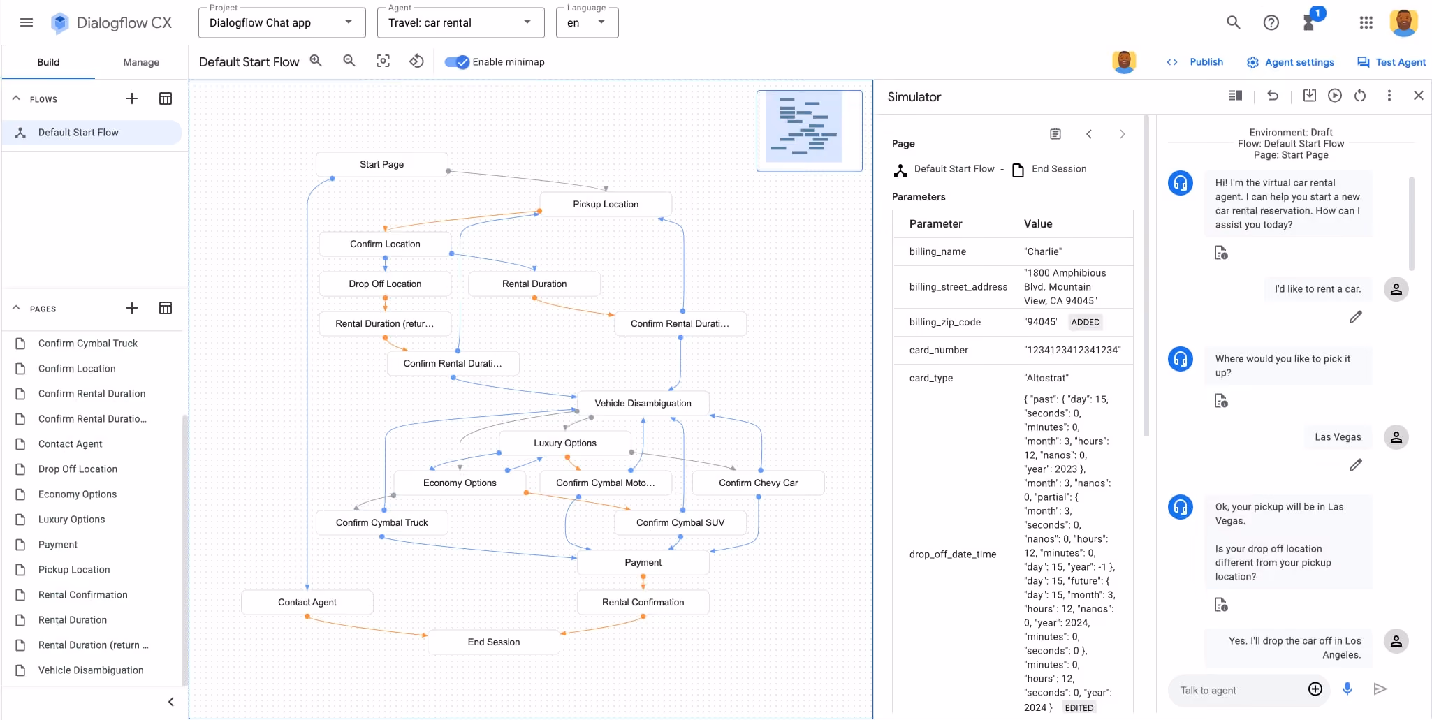 Dialogflow CX Screenshot