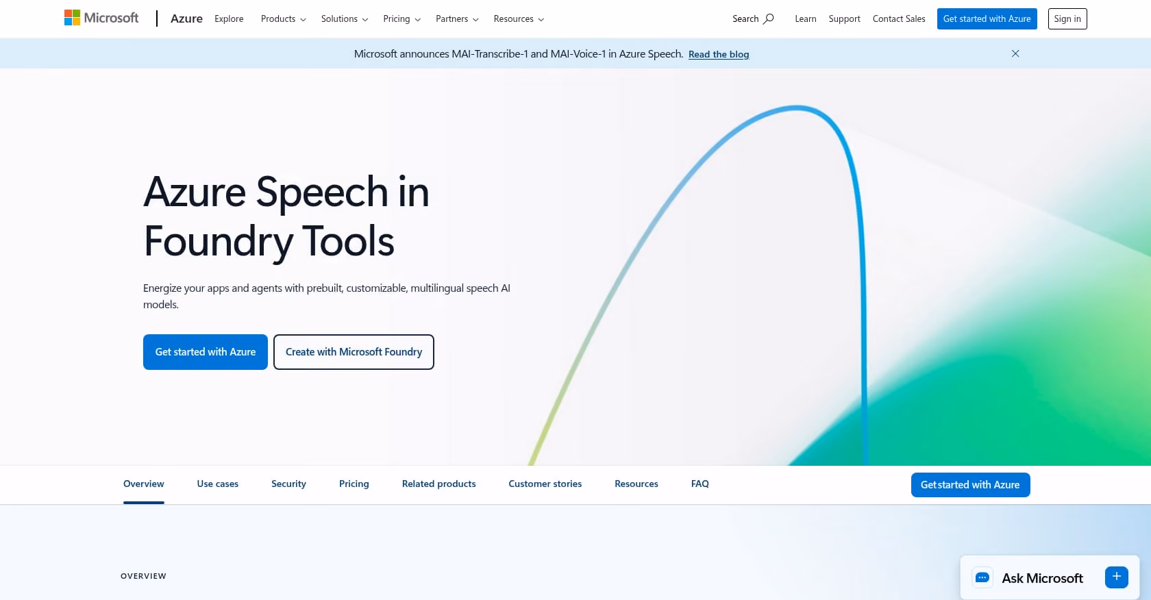 Microsoft Azure Speech to Text Screenshot