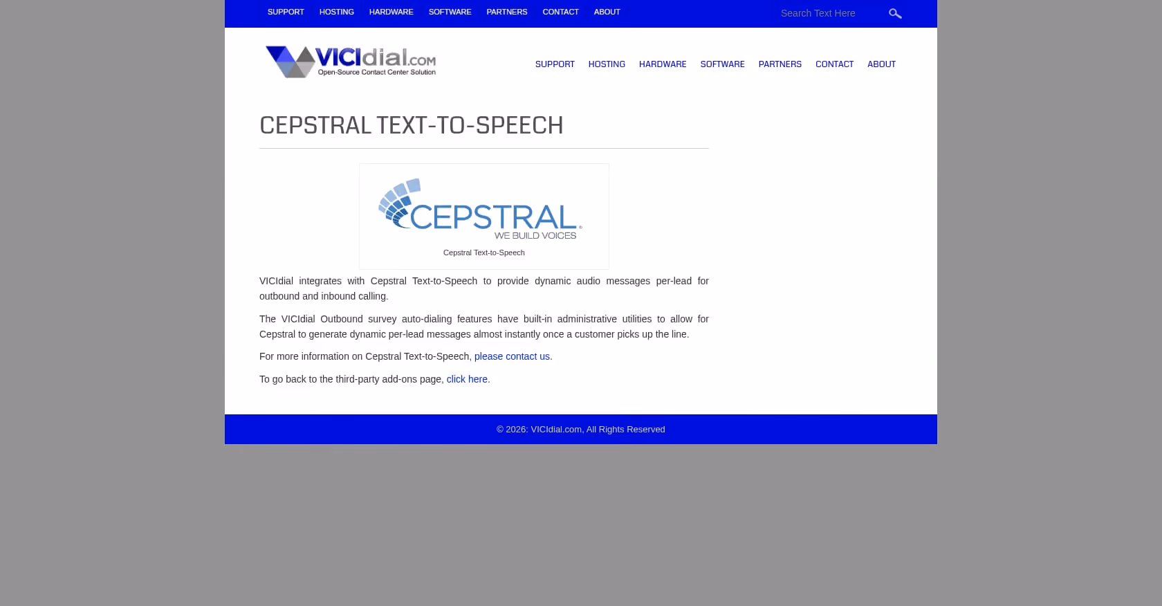 VICIdial Native Cepstral TTS (AI-Lite) Screenshot
