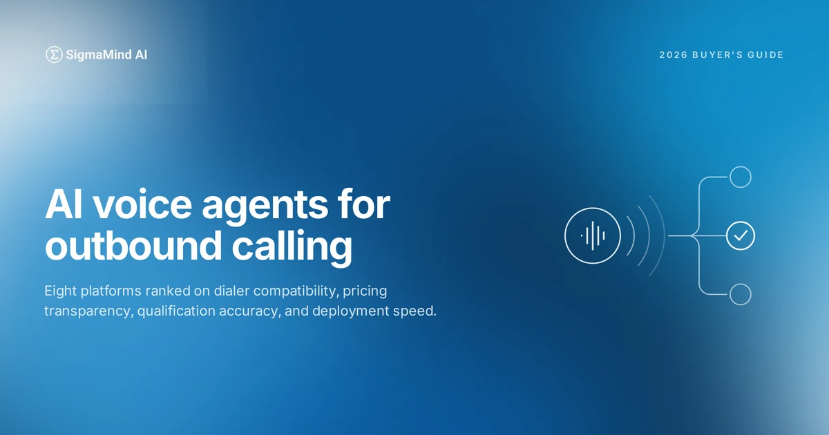 AI voice agents for outbound calling compared: SigmaMind, Retell, Bland, Vapi, Synthflow, Regal, PolyAI, and Replicant, ranked on integration and real cost.