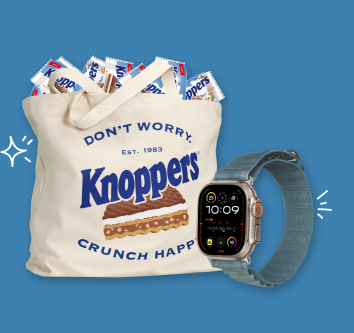 Win a smartwatch and a Knoppers bag with wafers