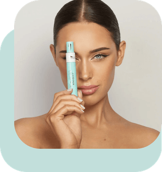 Customer holding product