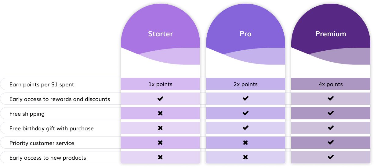 Tiered loyalty program for beauty brands