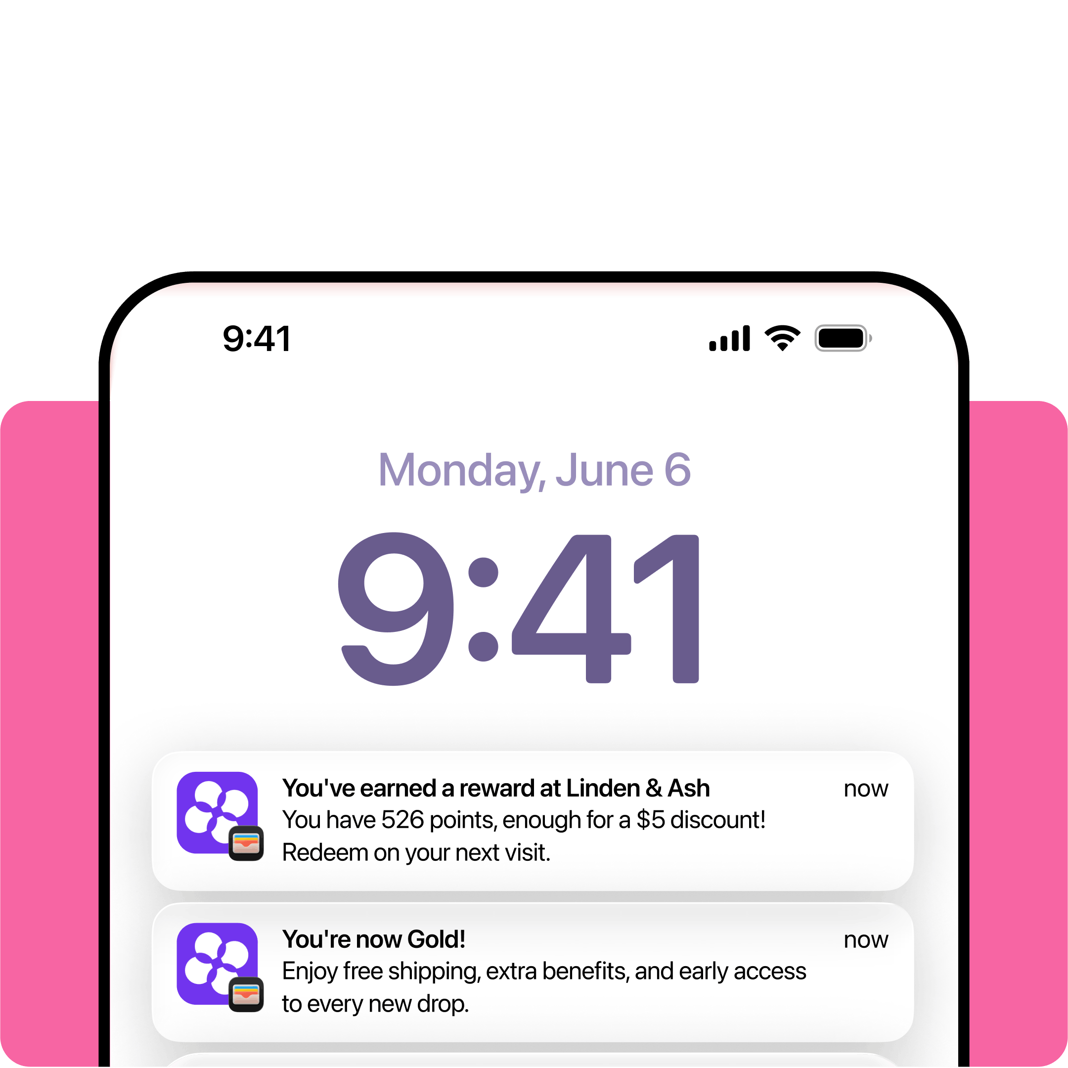 Push notifications from loyalty pass