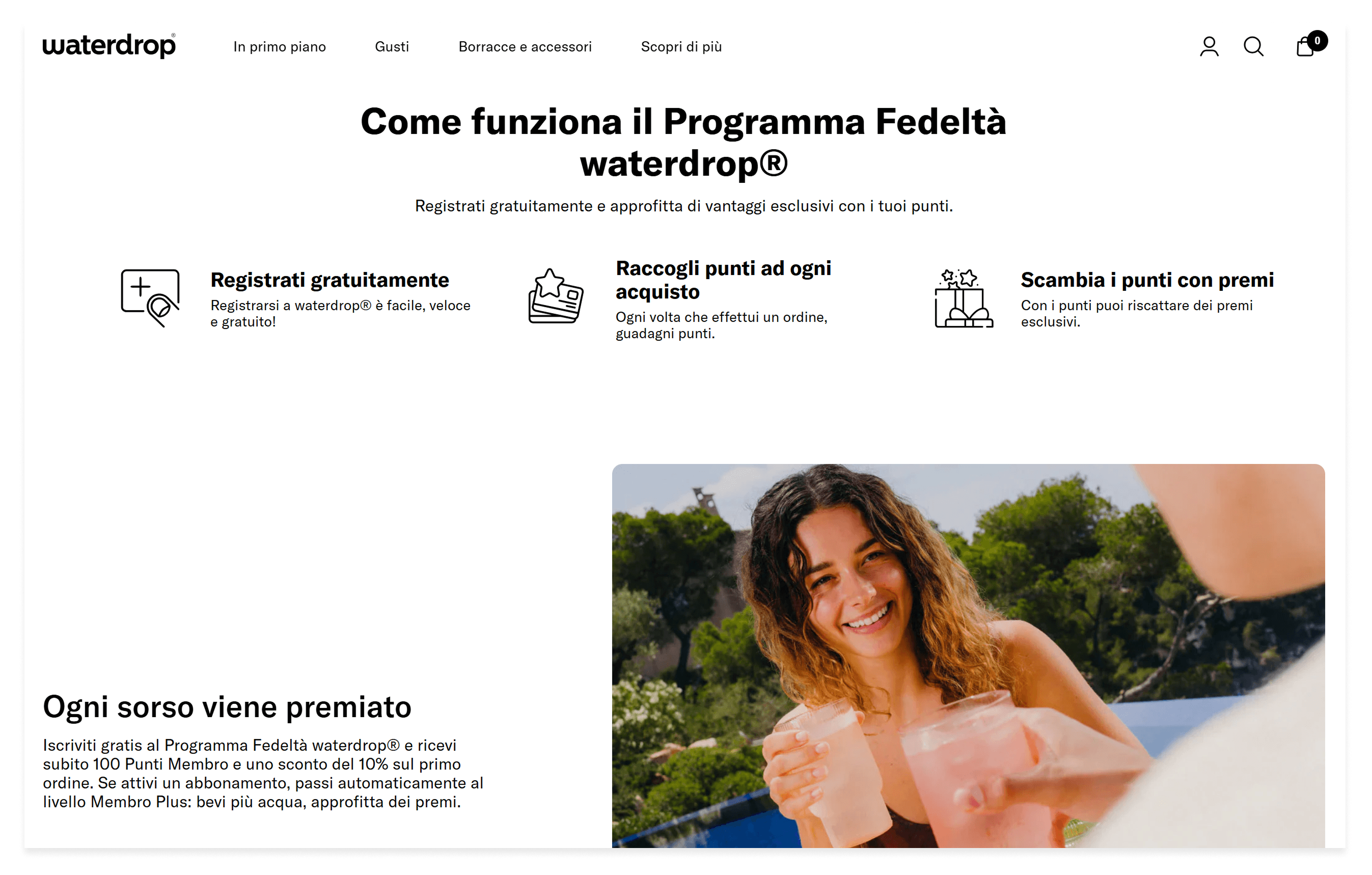 Waterdrop loyalty program translated across languages