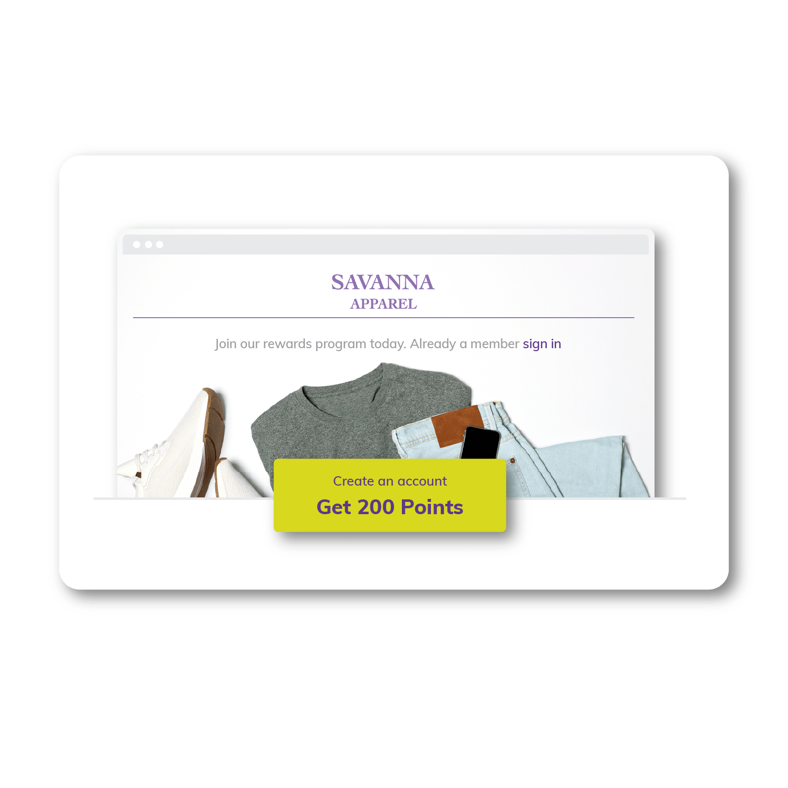 Awarding points for joining a loyalty program