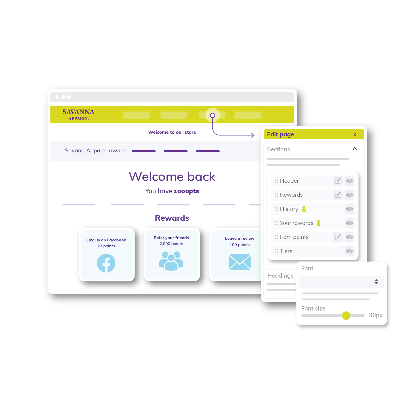 Keep your rewards page on brand