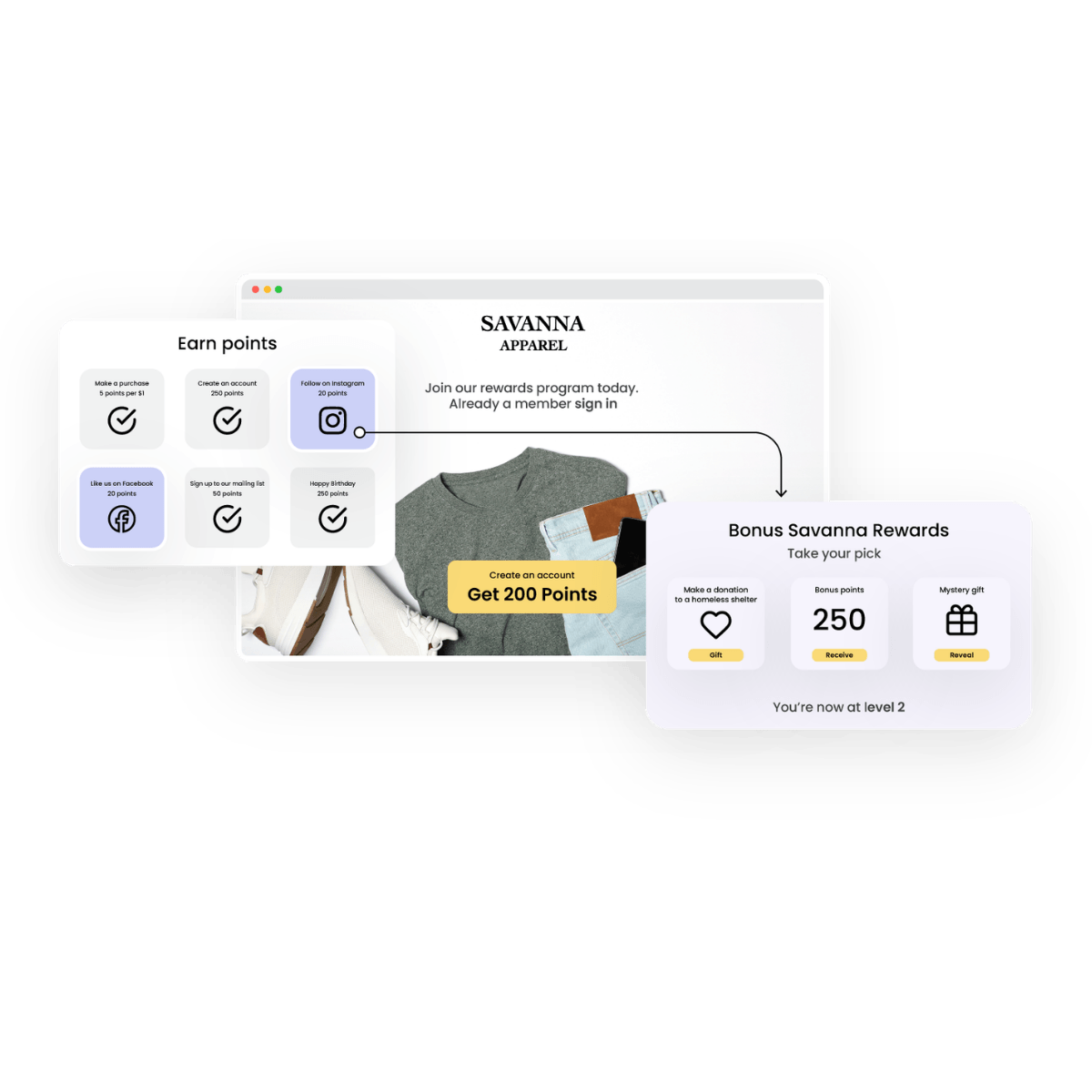 Savanna rewards loyalty page