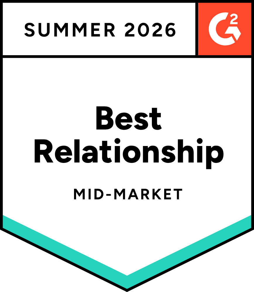 G2 Best Relationship Mid-Market