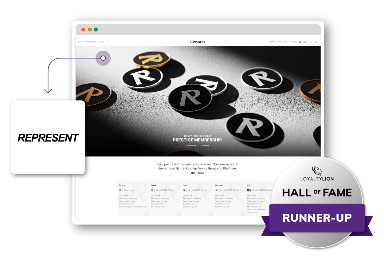 Represent Clothing loyalty program