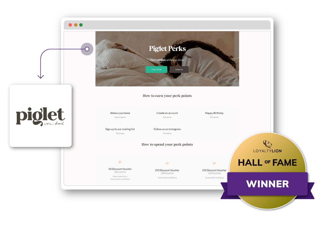 Piglet in Bed loyalty program