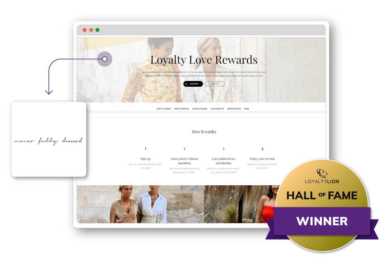 Never Fully Dressed loyalty program