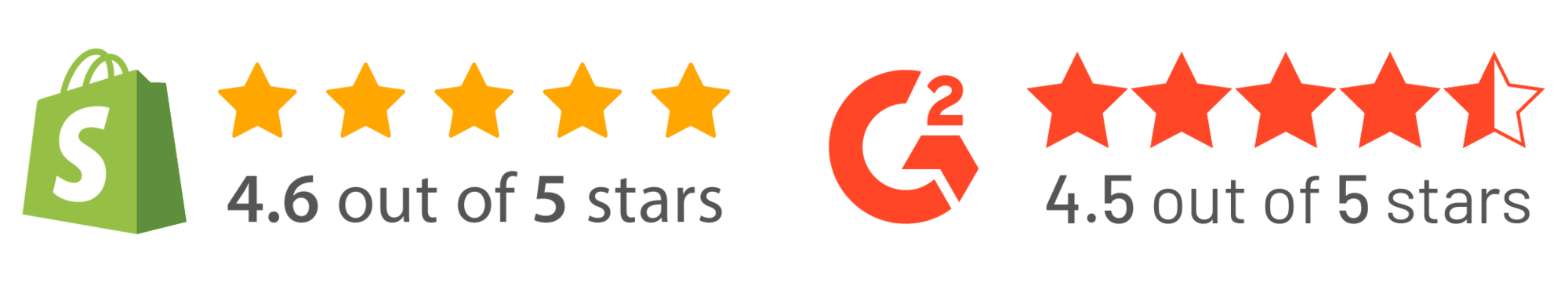 Shopify and G2 badges