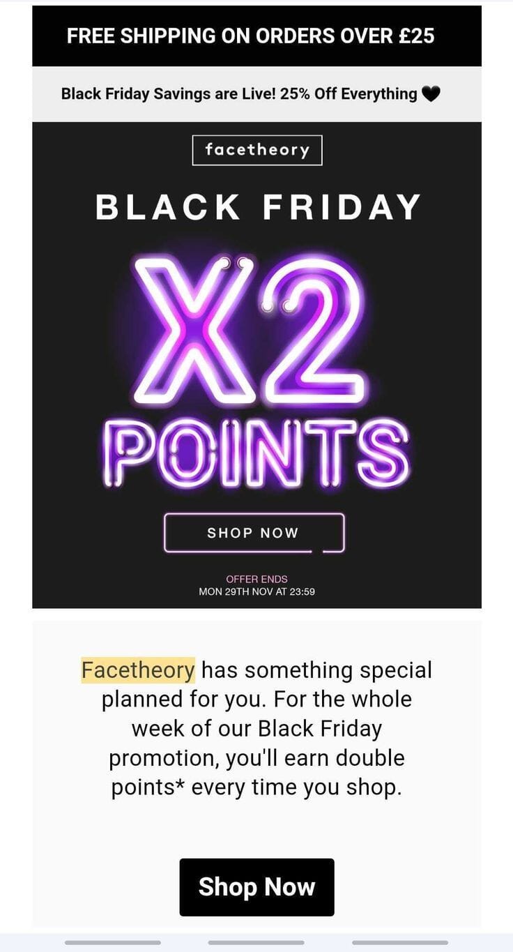 BFCM loyalty comms example