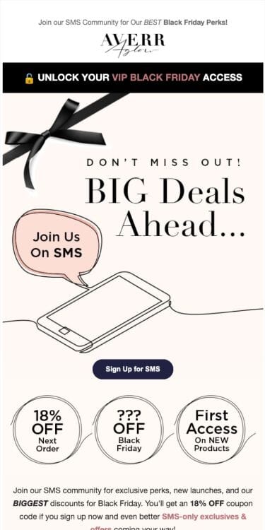 Averr SMS community deals example