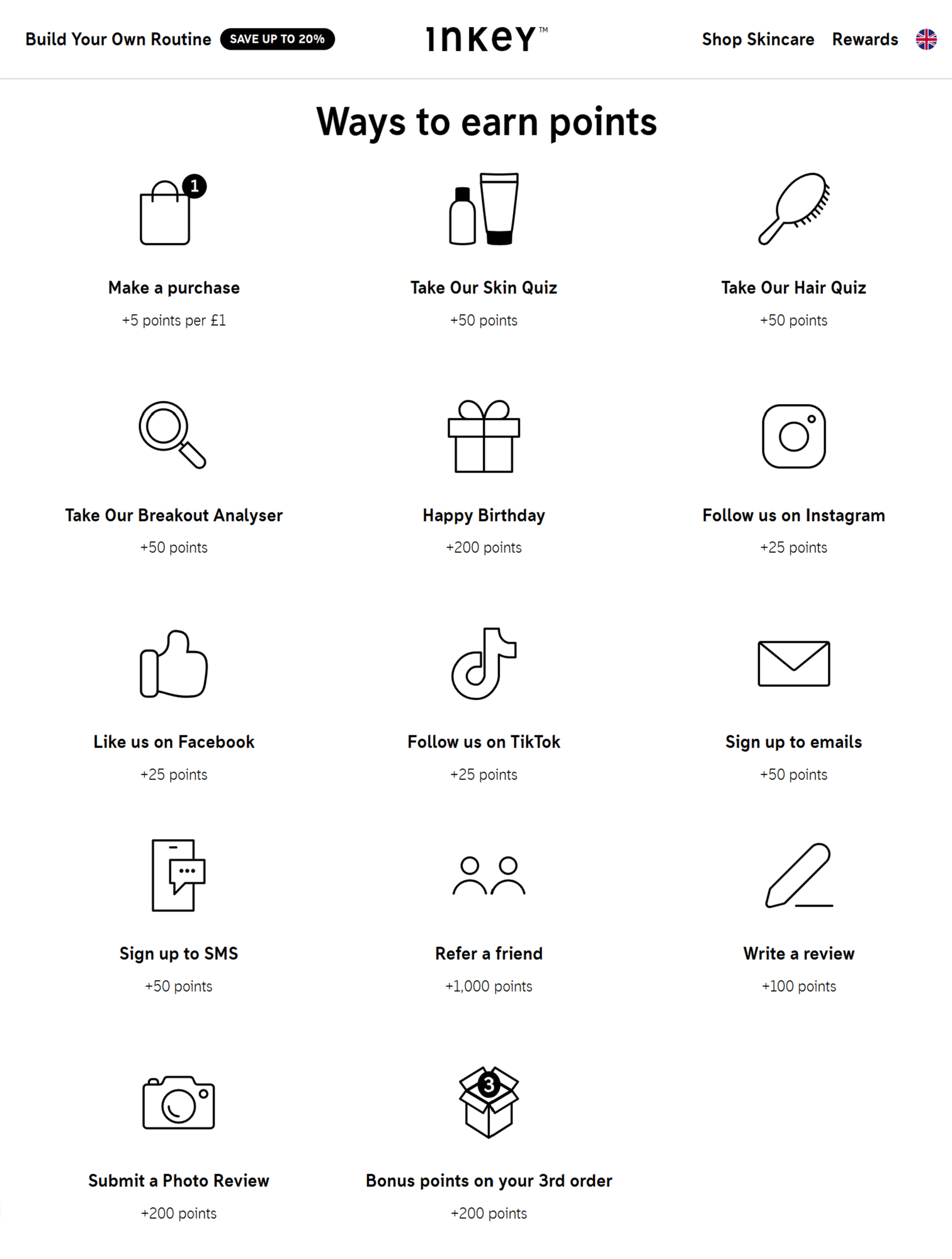 INKEY ways to earn points