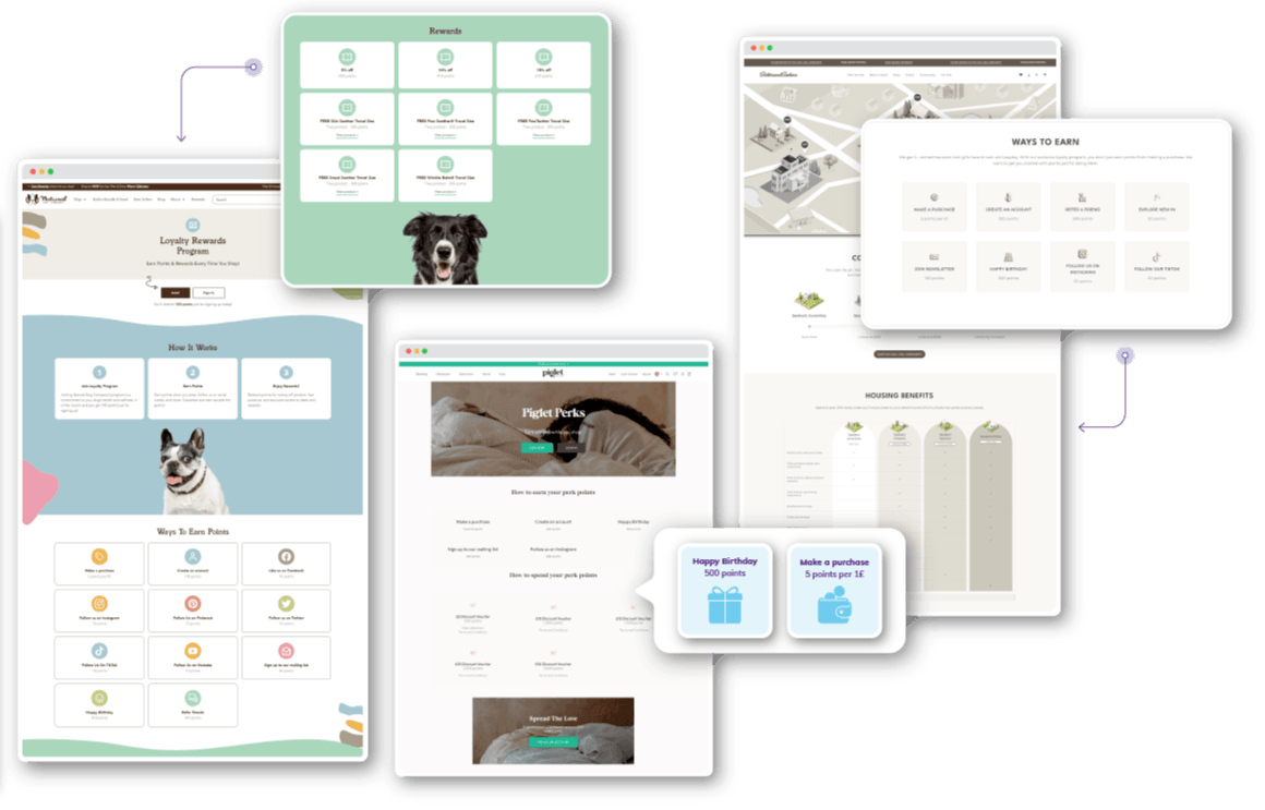 LoyaltyLion loyalty pages from leading brands