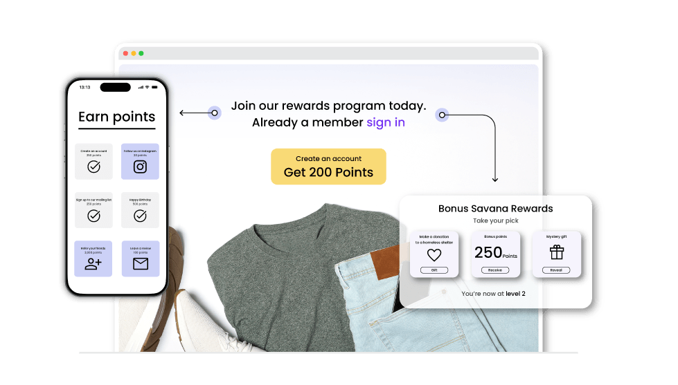 An integrated, pop-up-free loyalty page