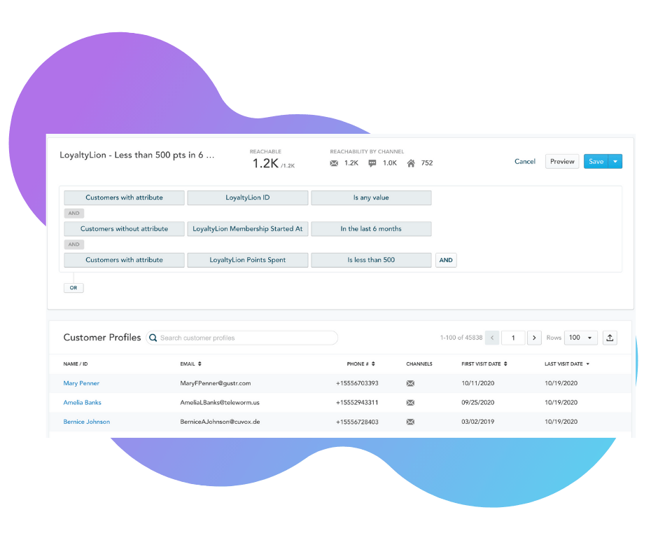Customer segmentation built from LoyaltyLion loyalty data in Optimizely