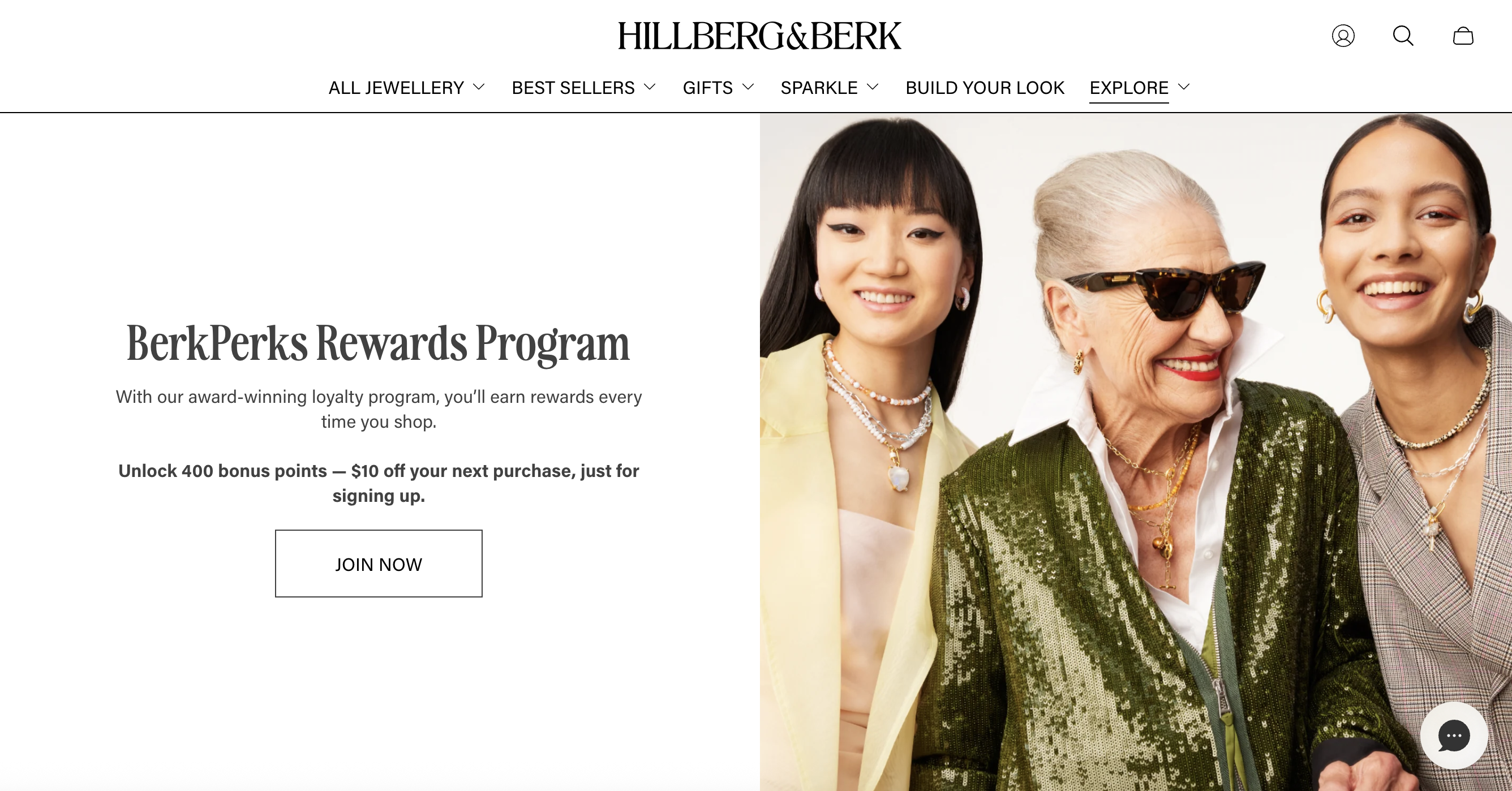 The BerkPerks Rewards Program page on hillbergandberk.com