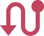 A simple directional arrow graphic with strong contrasting lines, used to guide attention or indicate navigation within the EdAtlas interface.