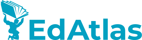 A clean, high-contrast line icon illustrating atls main logo, presented in the turquoise, black and white visual style used across EdAtlas materials.
