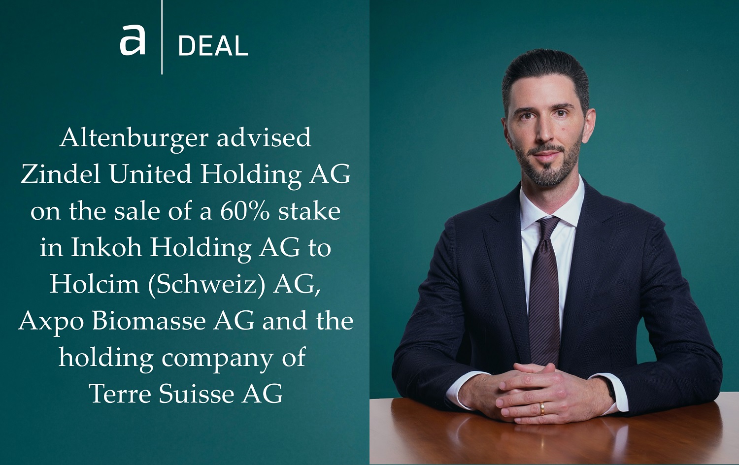 Deal announcement: Zindel United Holding AG