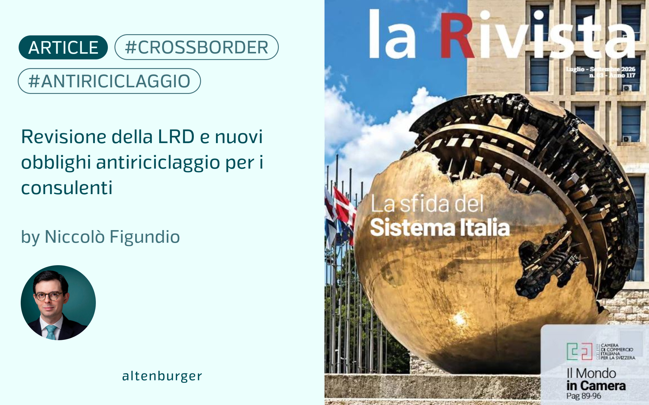 Revisione della LRD e nuovi obblighi antiriciclaggio per i consulenti