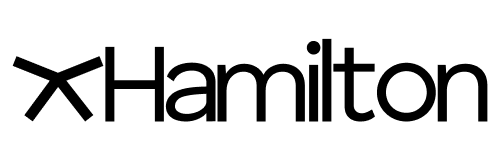 Hamilton brand logo text in bold black font on a white background.