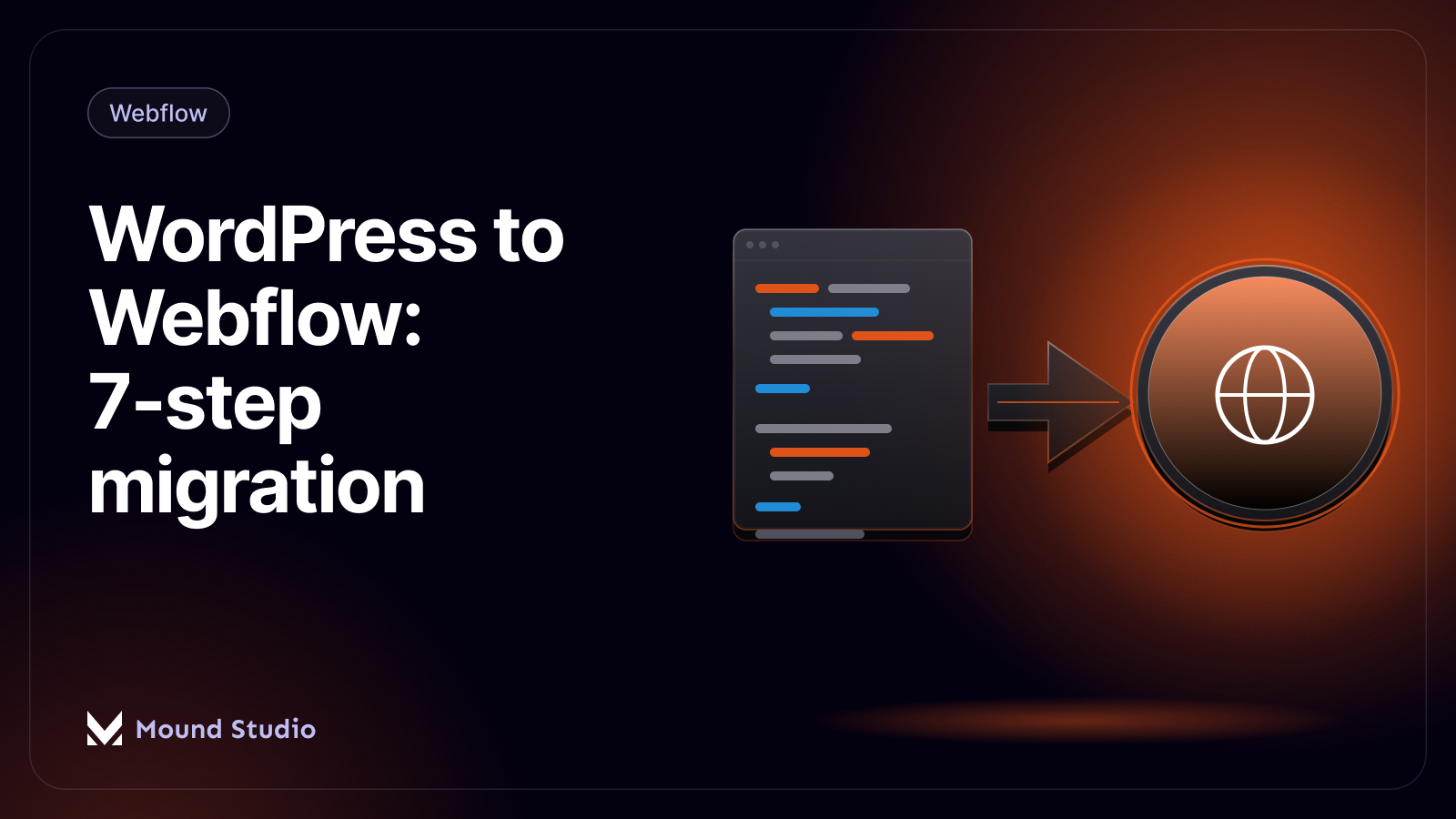 Migration from a code window to a new site, by Mound Studio