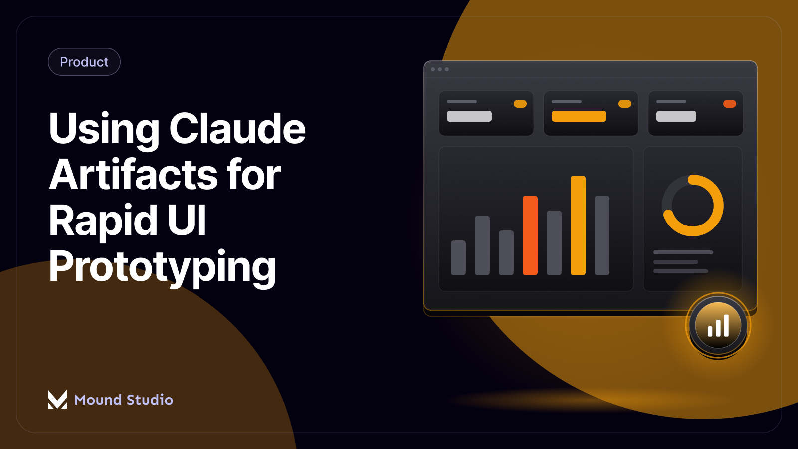 Dashboard mockup illustration representing Claude Artifacts rapid UI prototyping, by Mound Studio