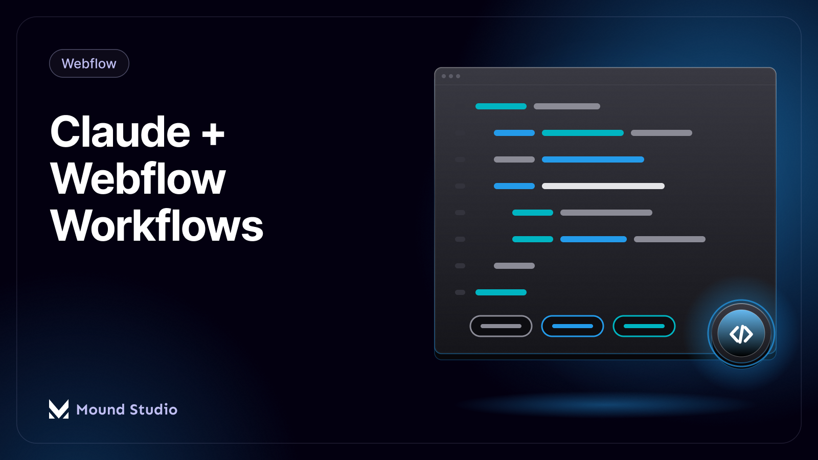 Claude and Webflow AI-assisted site-building workflow thumbnail, by Mound Studio