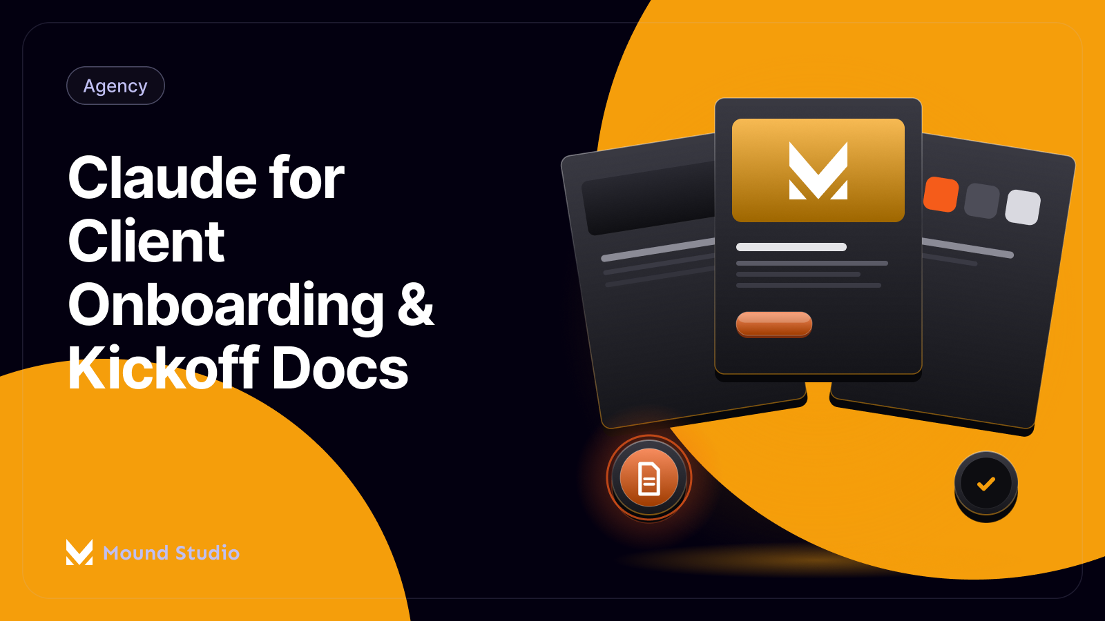 Using Claude for client onboarding and kickoff documents, illustration by Mound Studio