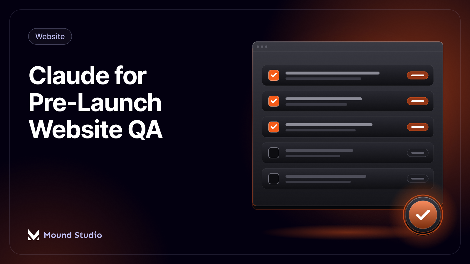 Claude for Pre-Launch Website QA and Copy Review, by Mound Studio