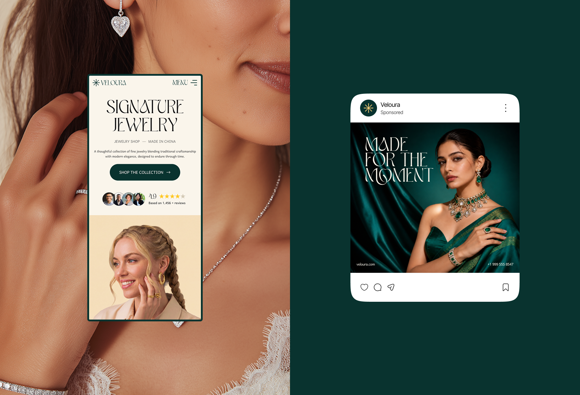 Veloura luxury jewelry website design, screen 10 of 12