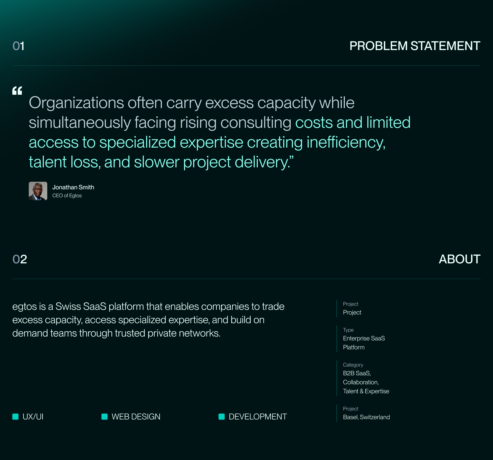 egtos B2B SaaS marketing website design by Mound Studio