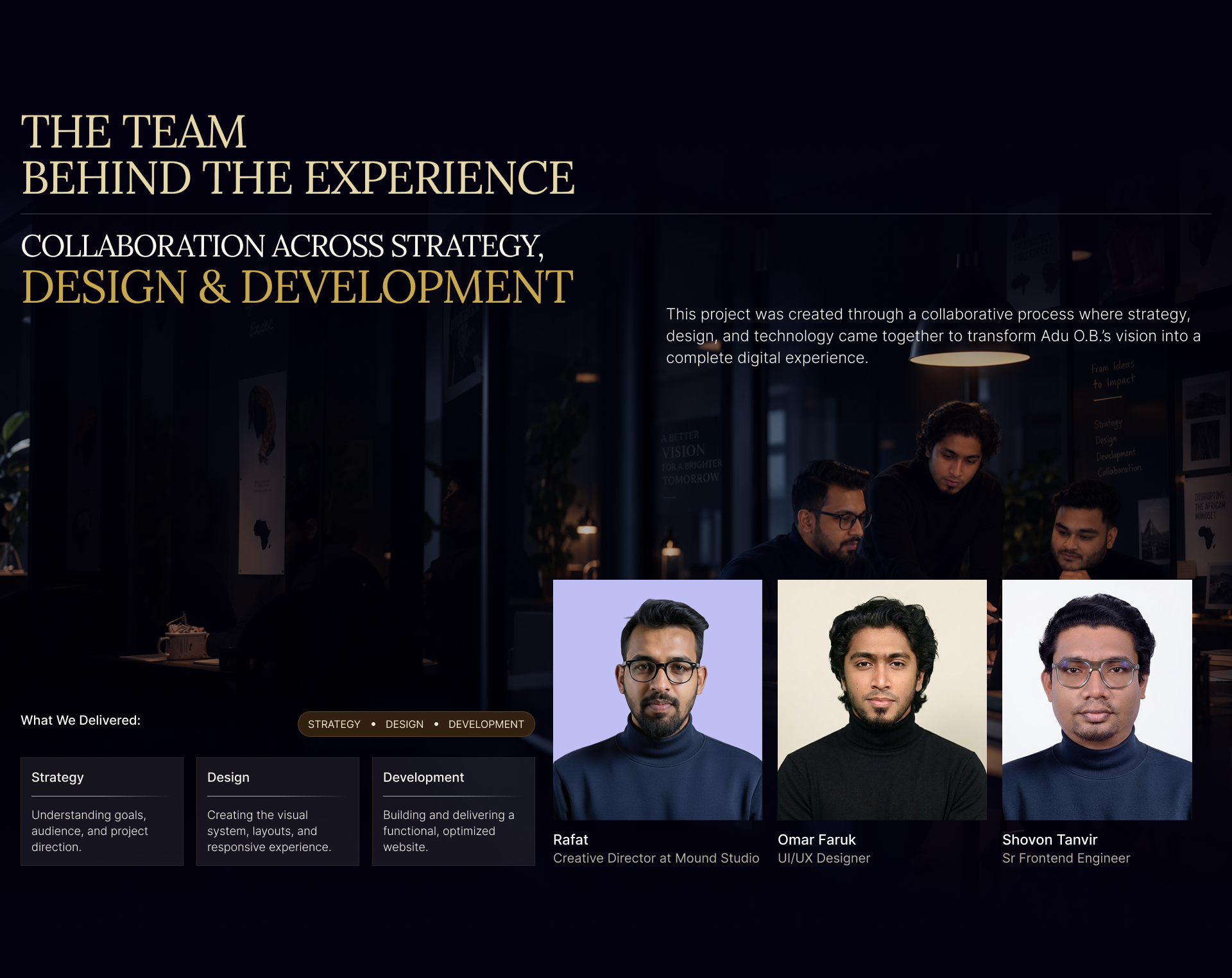 Adu O.B. personal brand website design, screen 14 of 18