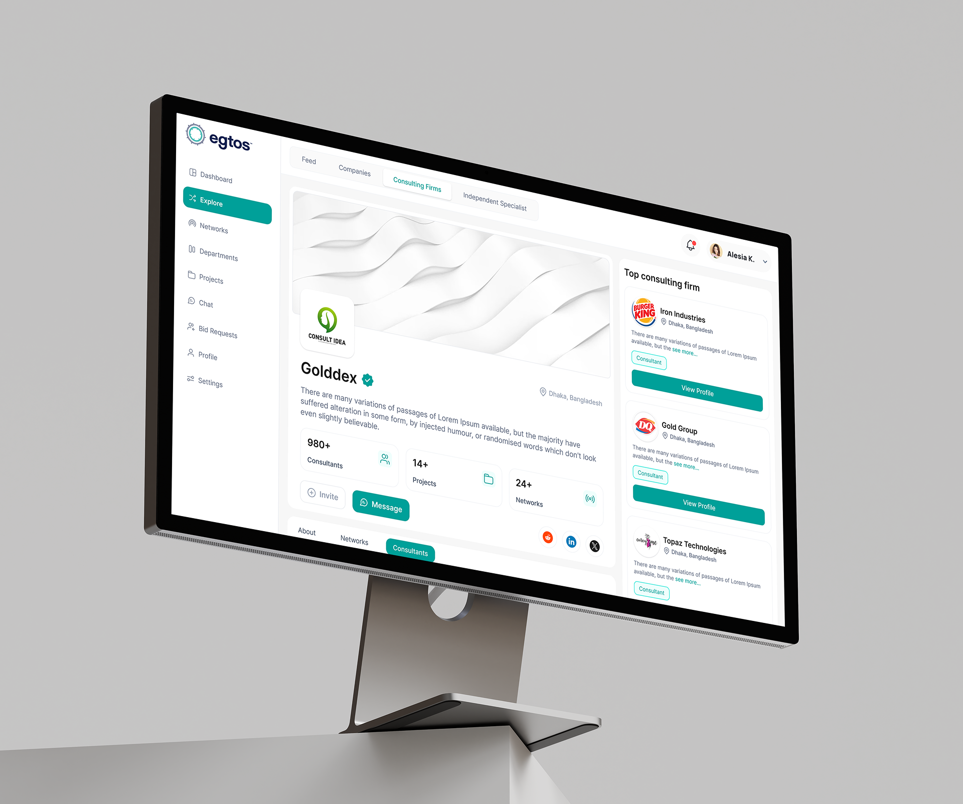 egtos SaaS web app UI design, screen 5 of 24