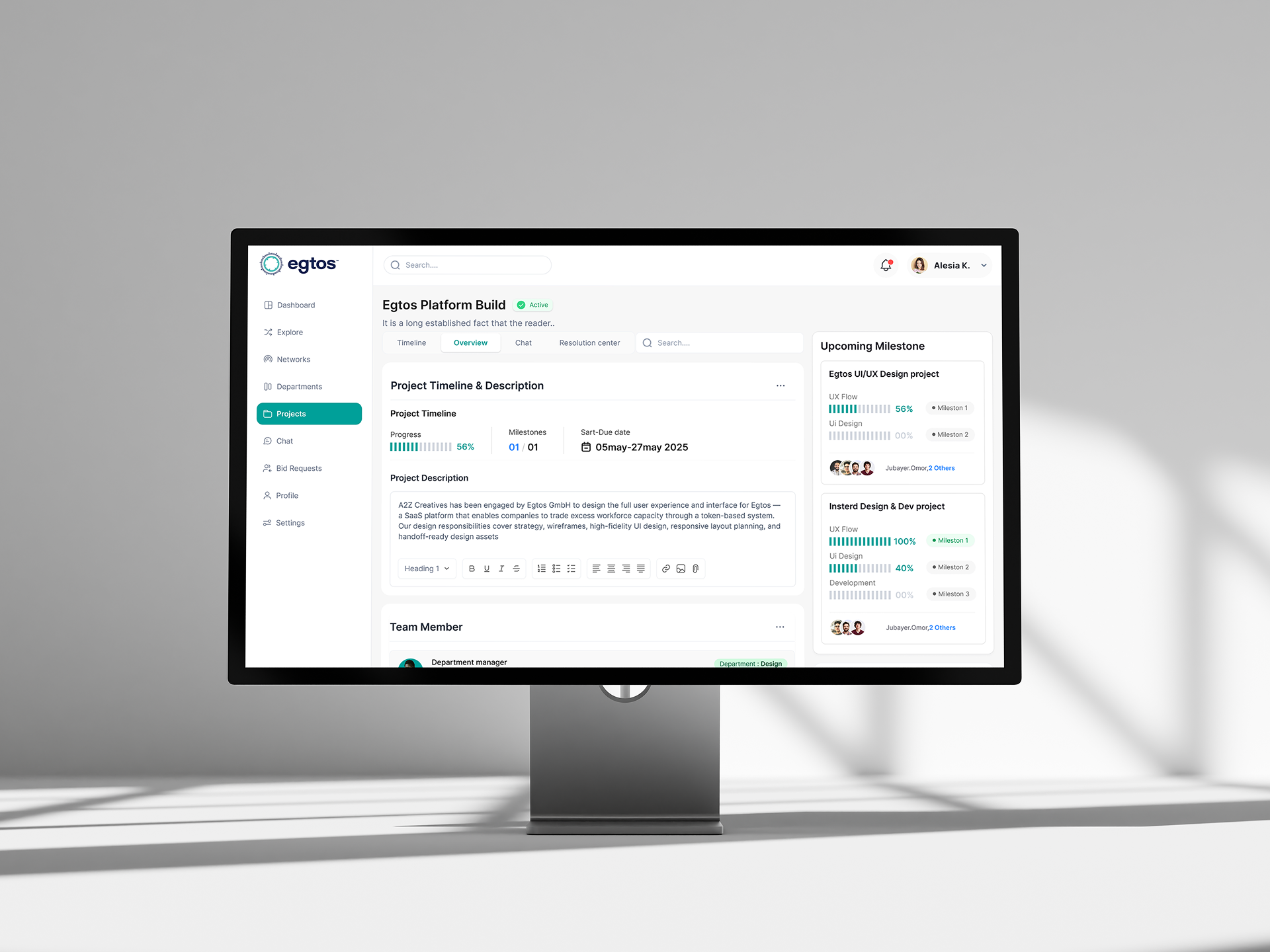 egtos SaaS web app UI design, screen 10 of 24