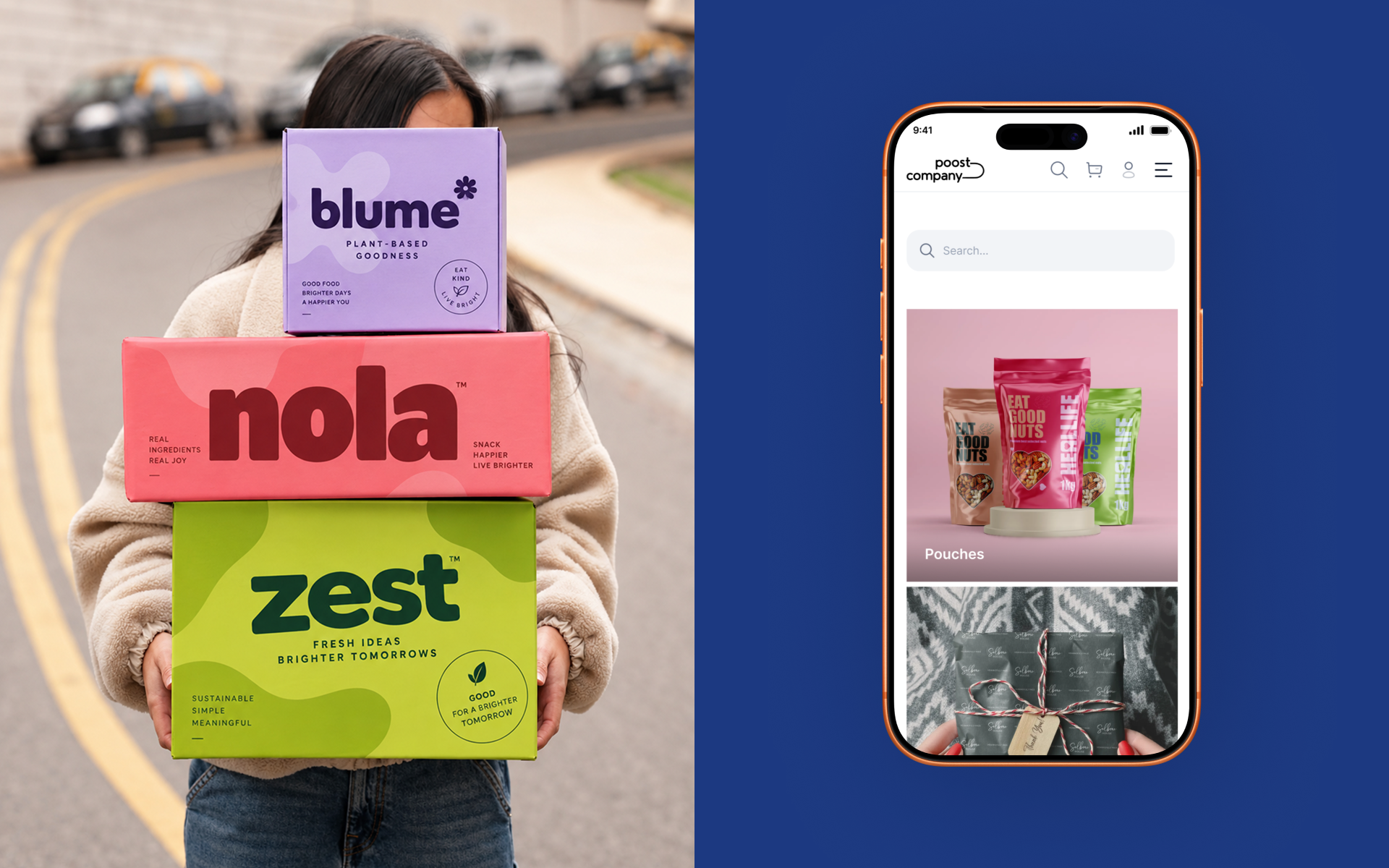 Poost custom packaging website design, screen 4 of 15