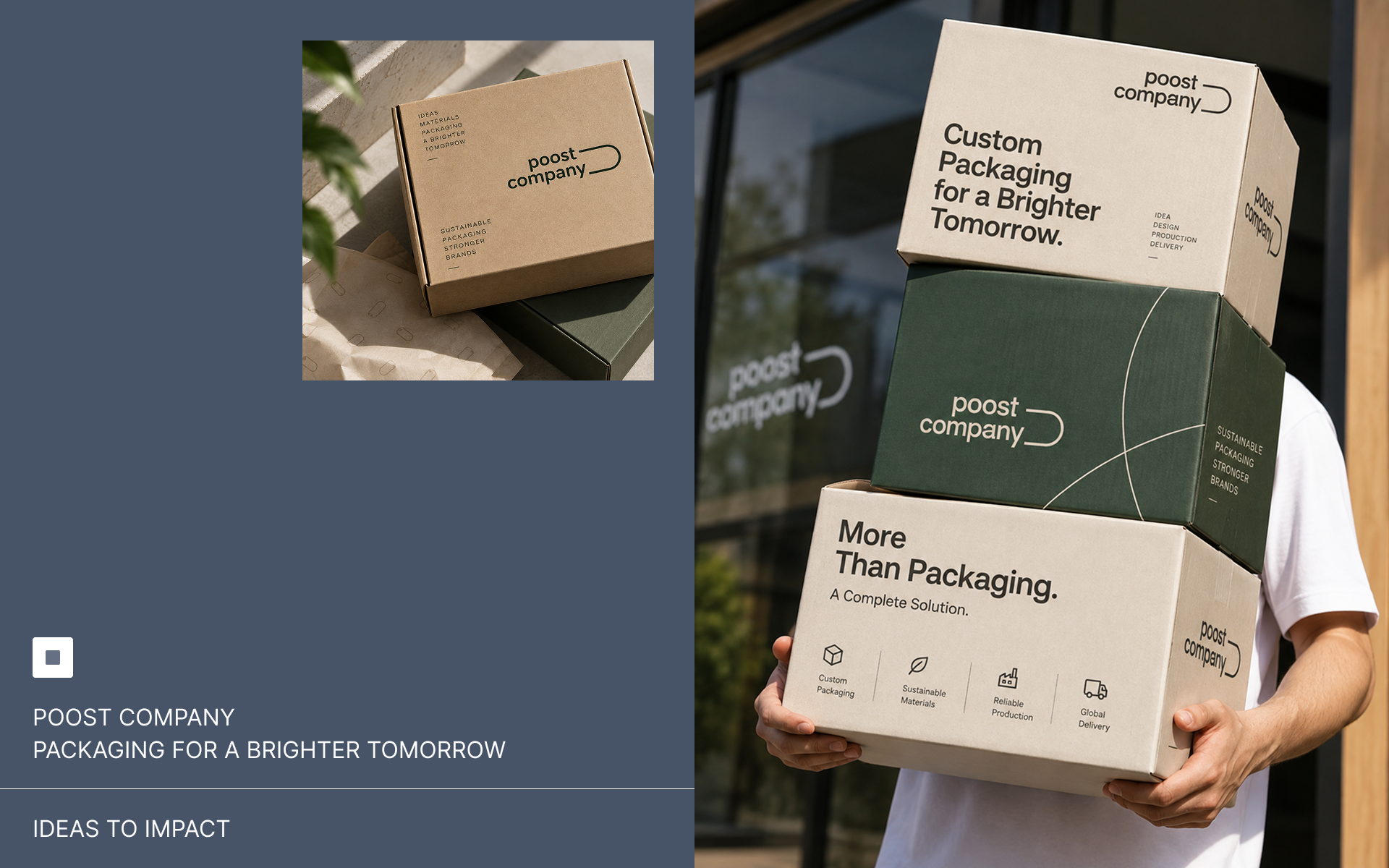 Poost custom packaging website design, screen 5 of 15