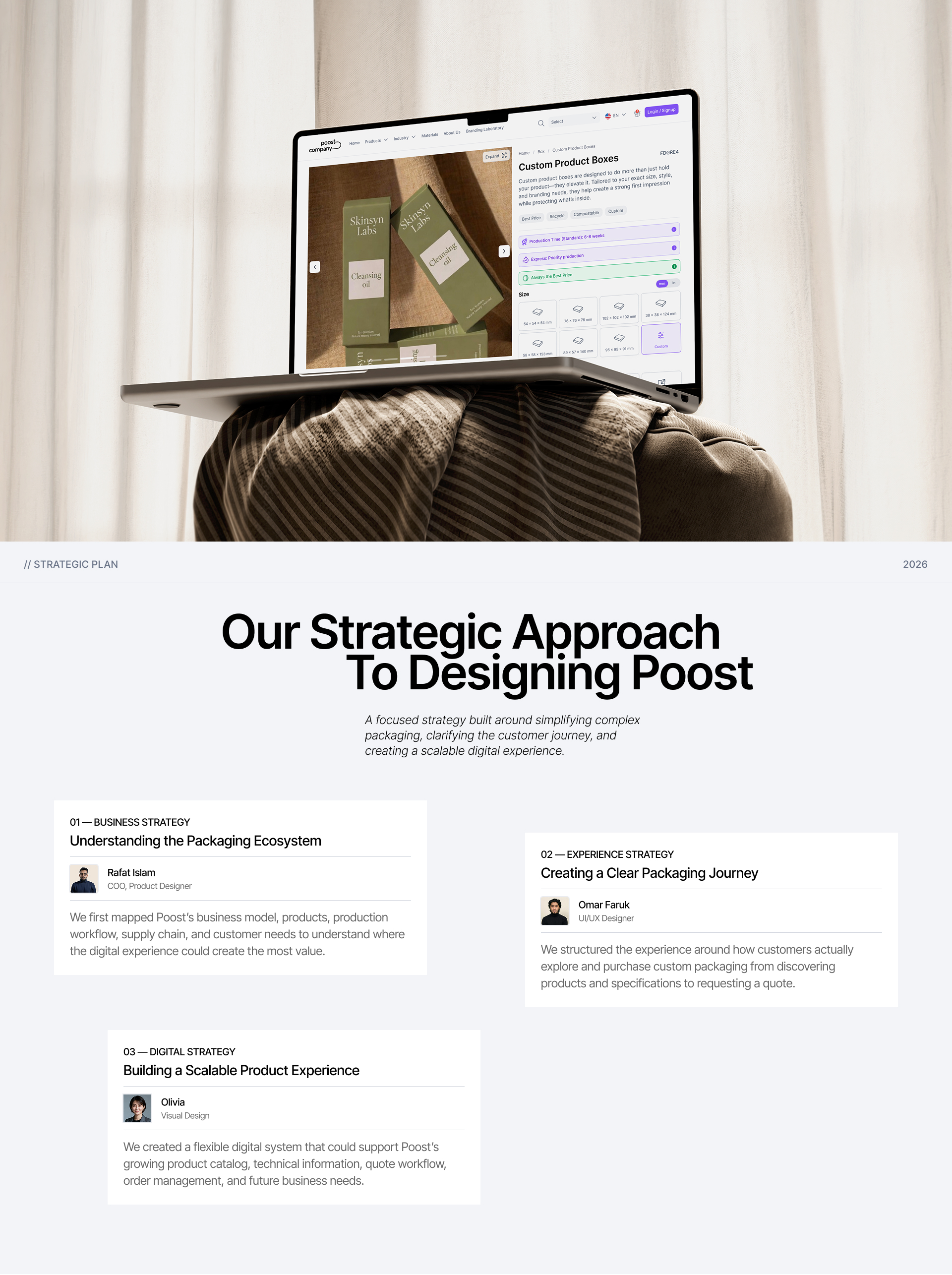Poost custom packaging website design, screen 8 of 15