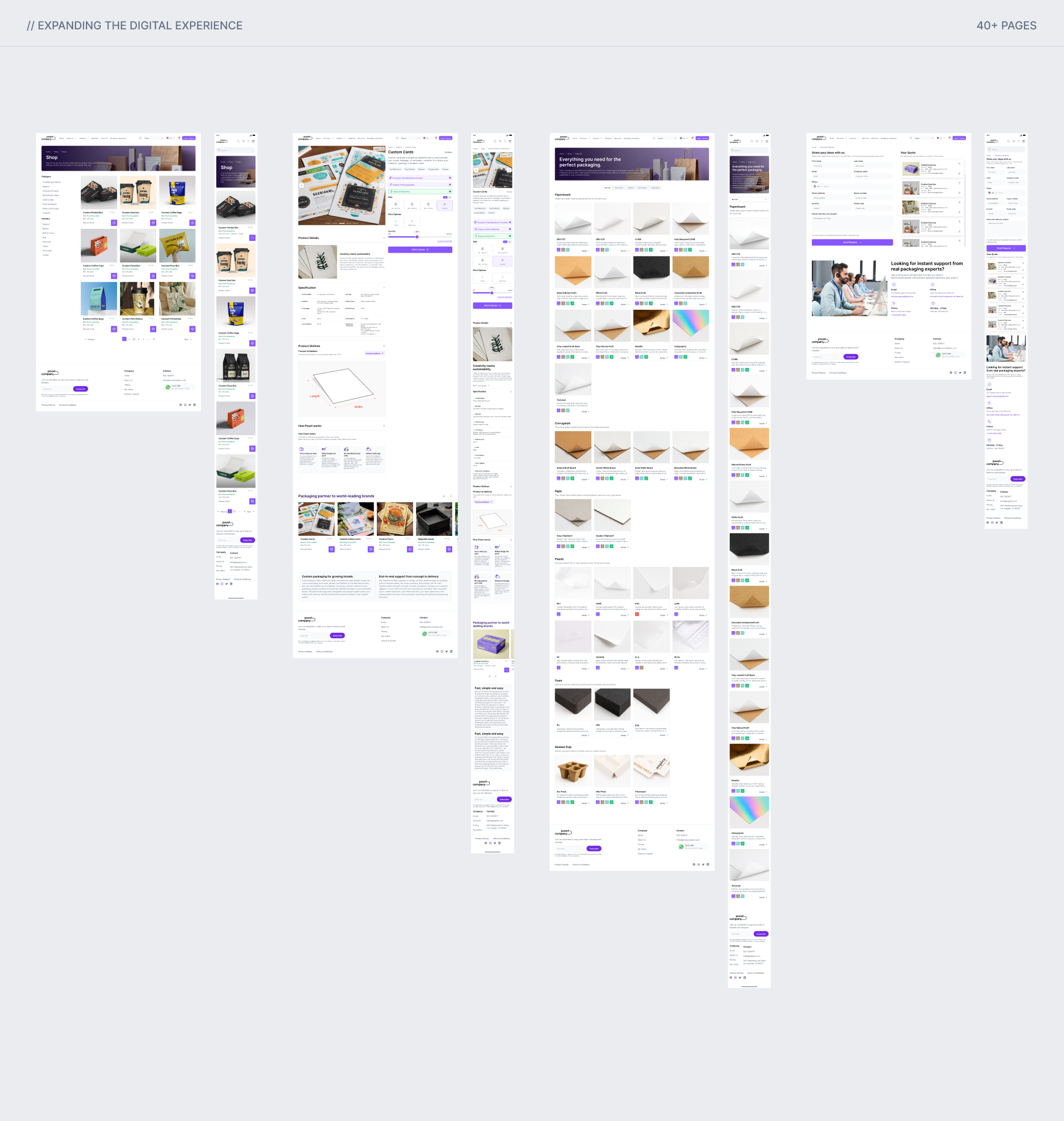 Poost custom packaging website design, screen 10 of 15