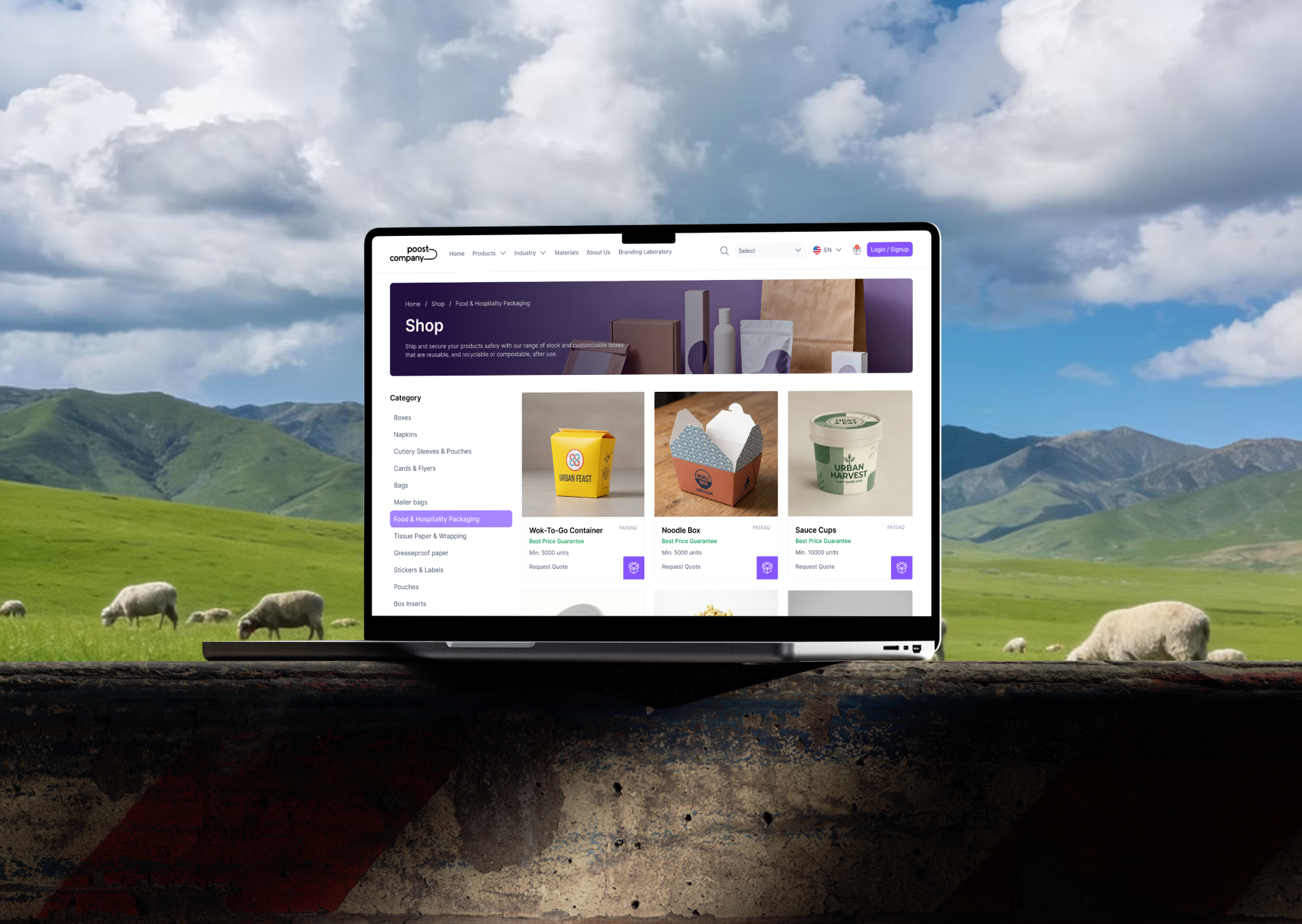 Poost custom packaging website design, screen 12 of 15