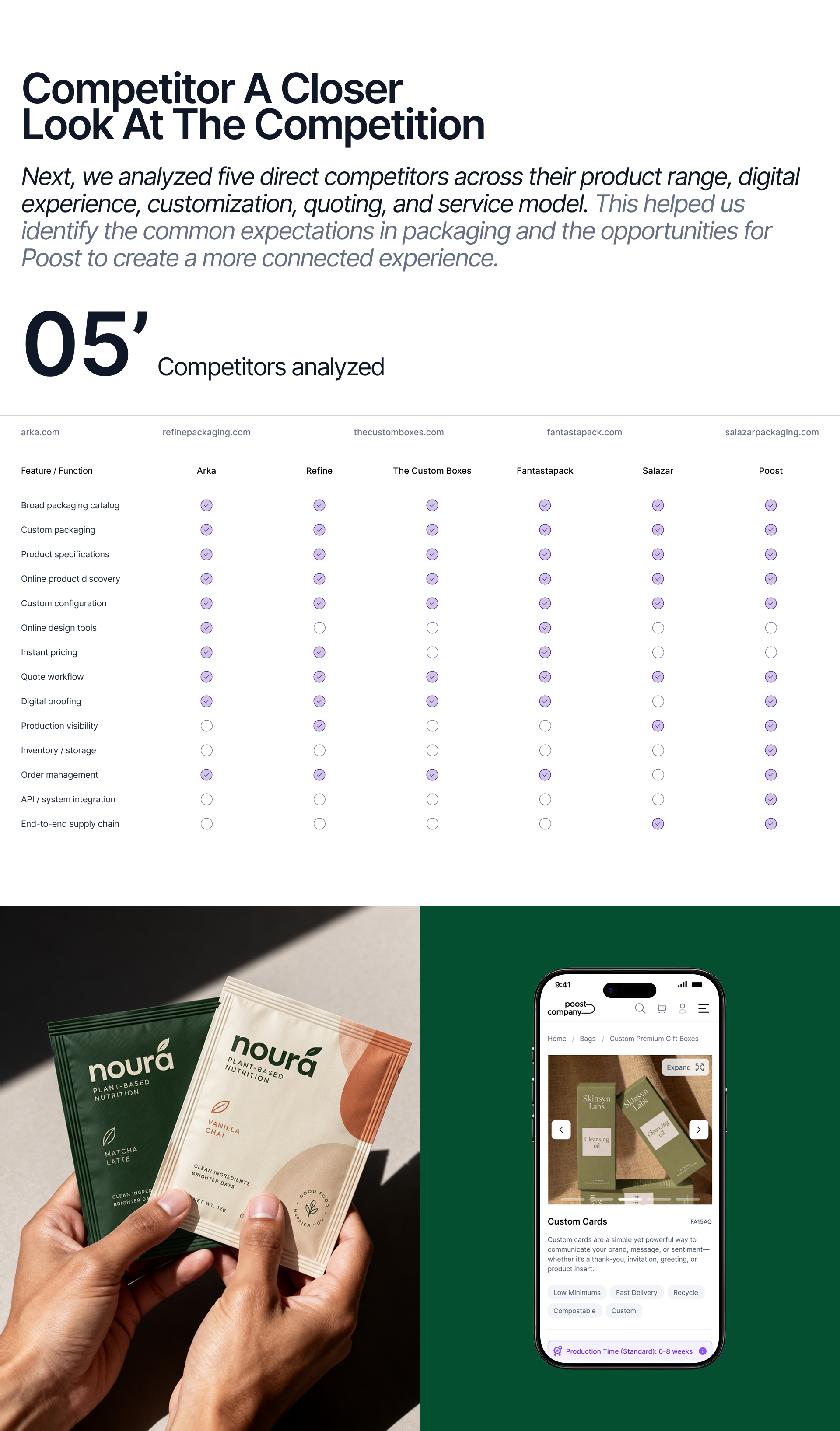 Poost custom packaging website design, screen 9 of 15