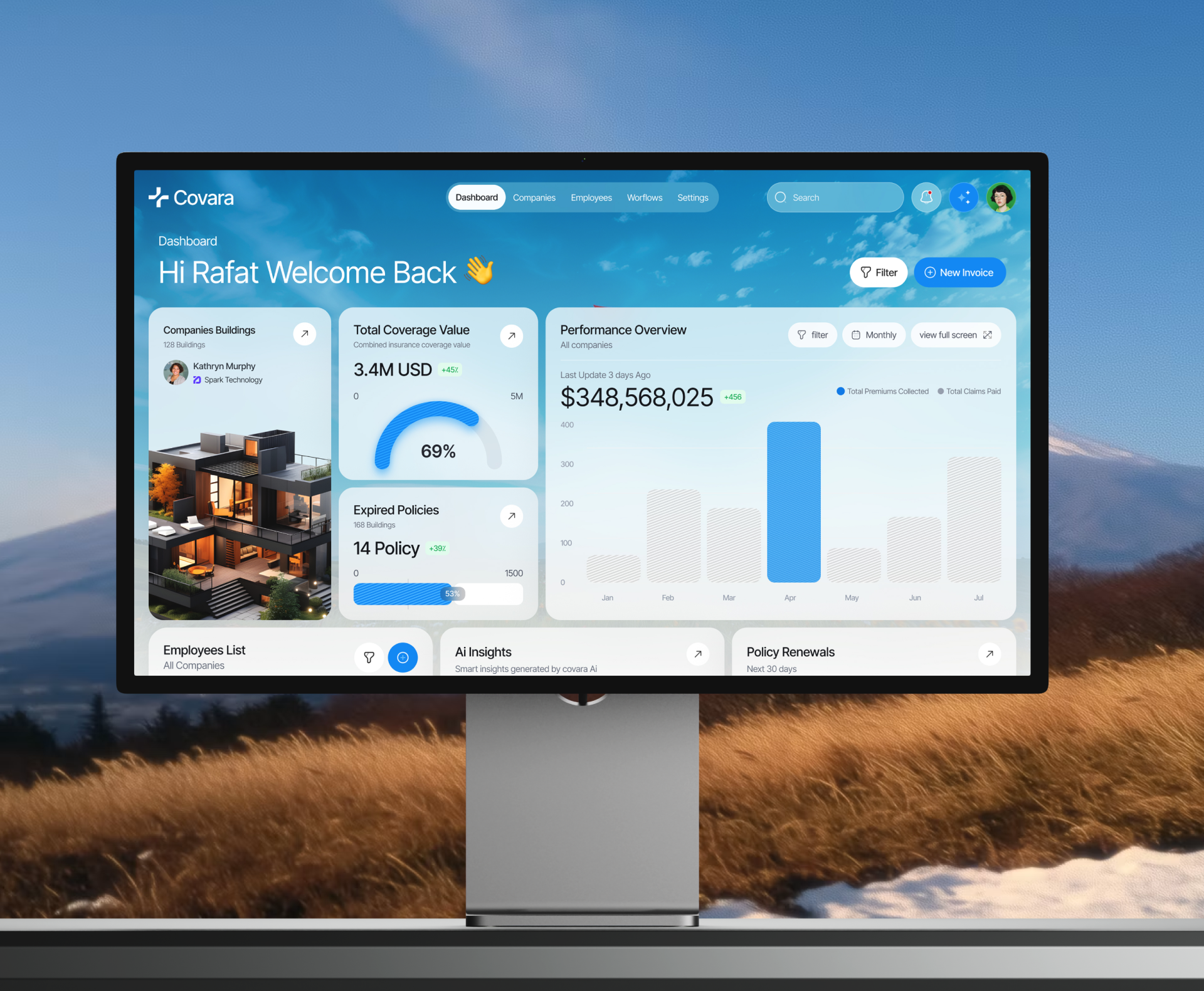 Covara insurance risk platform UI design, screen 9 of 17