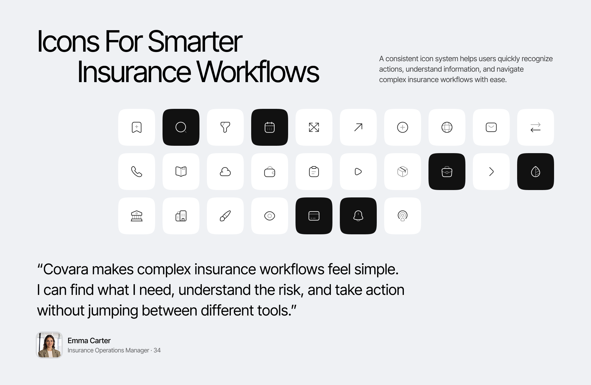 Covara insurance risk platform UI design, screen 15 of 17